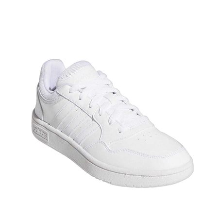 White - Front - Adidas Womens-Ladies Hoops 3.0 Trainers