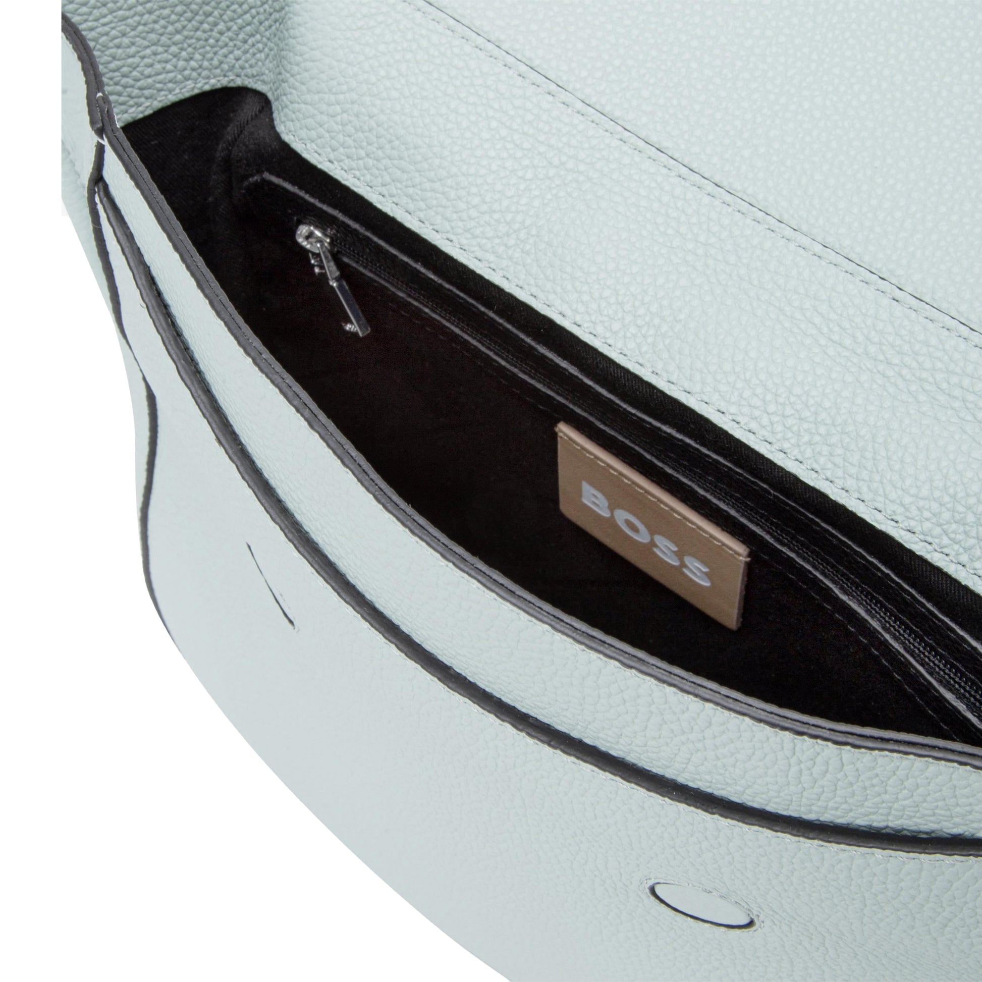 Green - Side - Hugo Boss Ivy Leather Saddle Bag