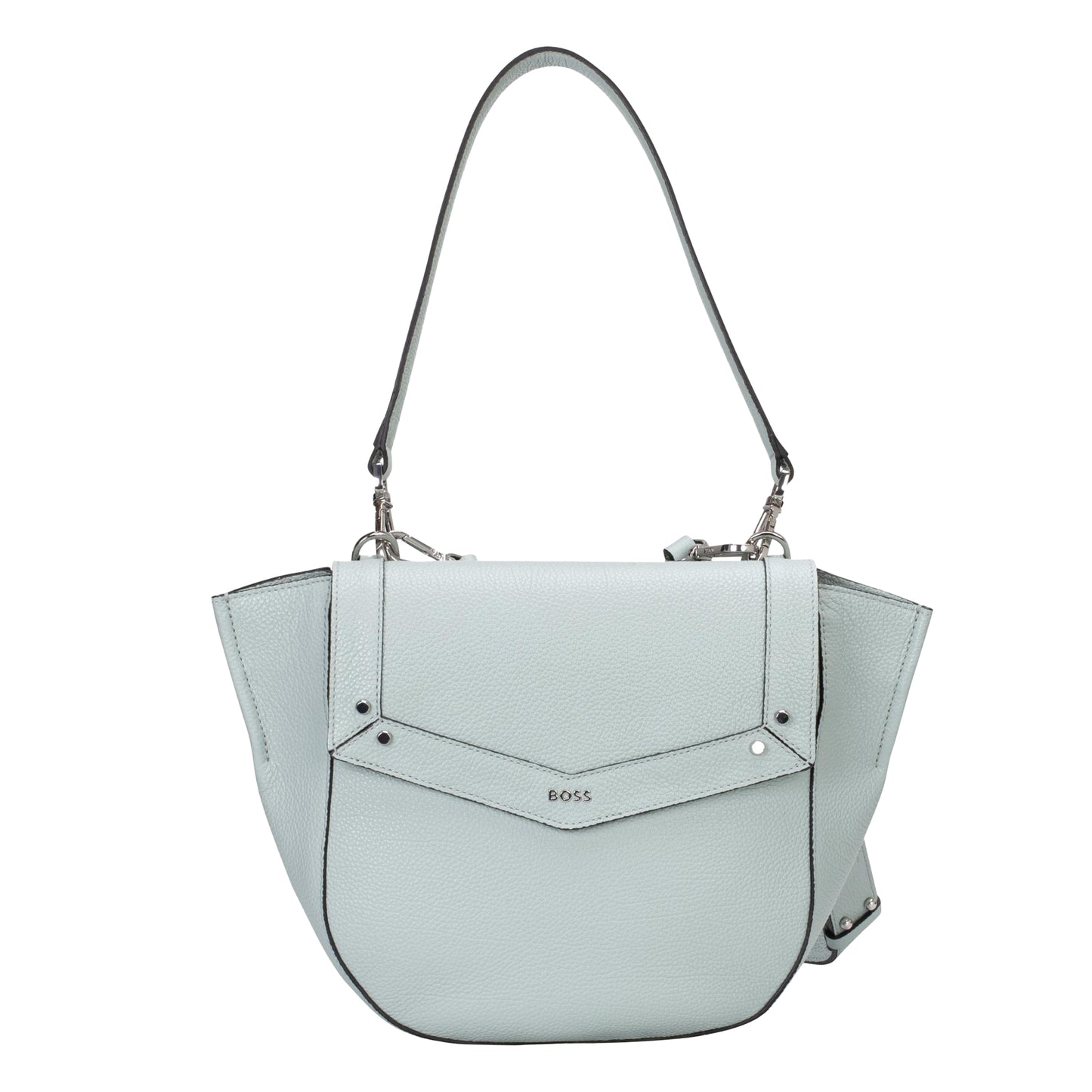 Green - Front - Hugo Boss Ivy Leather Saddle Bag
