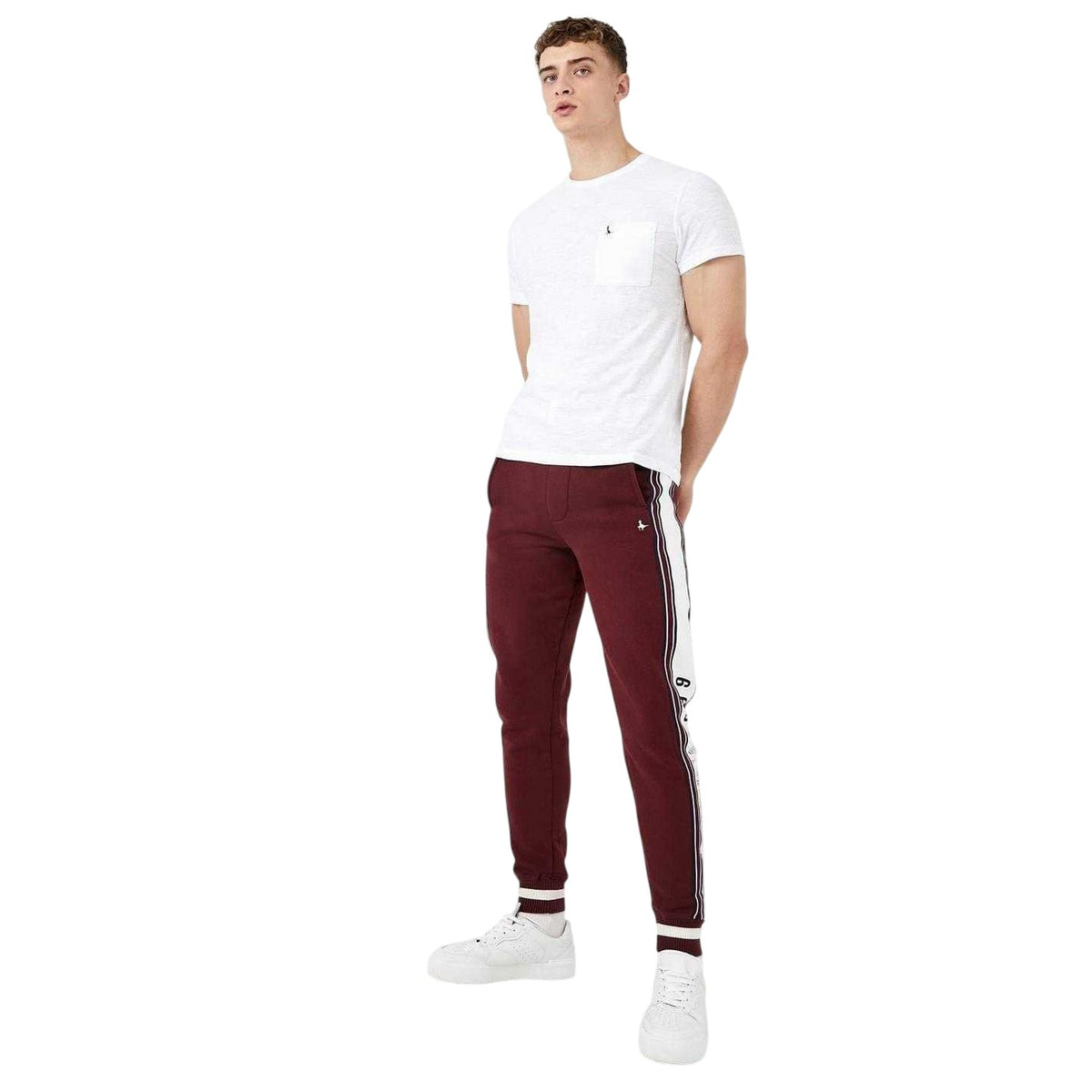 White - Side - Jack Wills Mens Ayleford Logo Chest Pocket T-Shirt