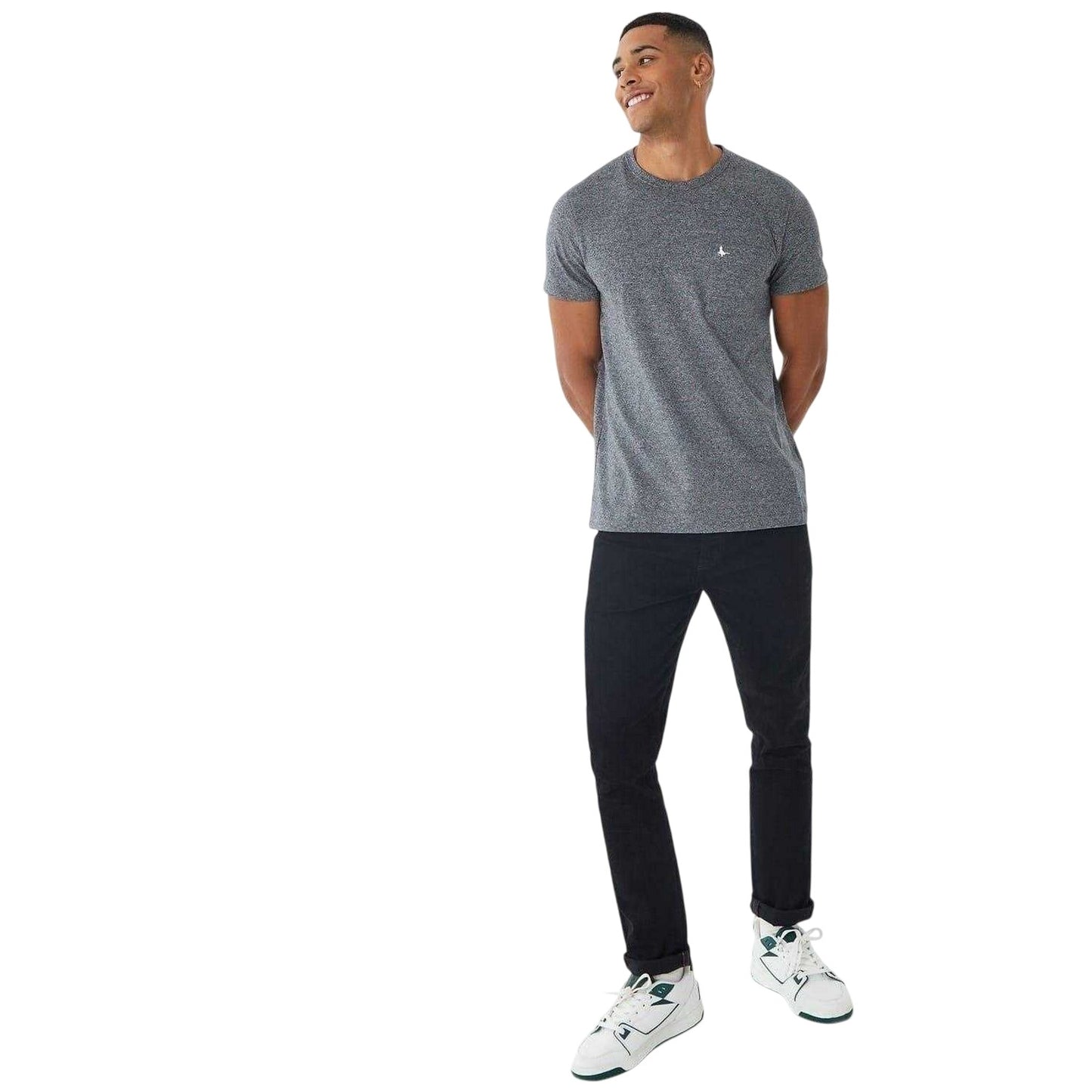 Black - Side - Jack Wills Mens Ayleford Logo Chest Pocket T-Shirt