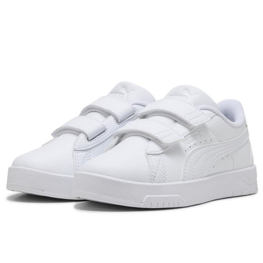 White - Front - Puma Girls Jada Platform Court Trainers