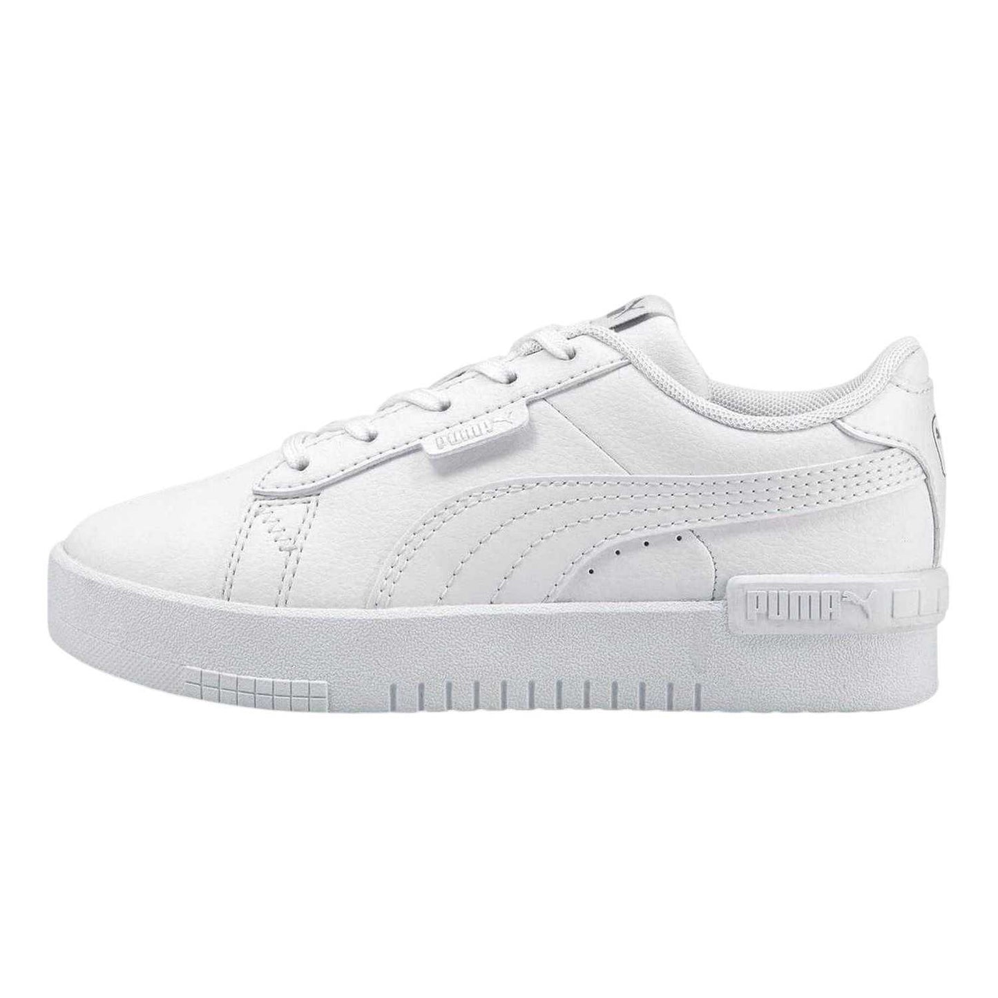 White - Side - Puma Girls Jada Platform Court Trainers