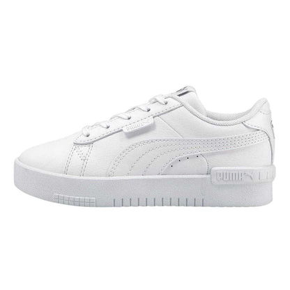 White - Side - Puma Girls Jada Platform Court Trainers