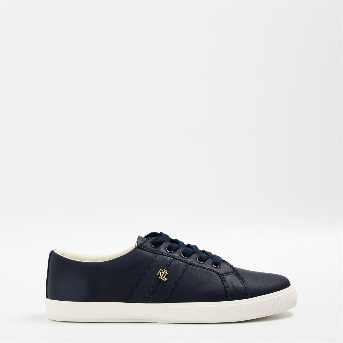 Navy - Front - Ralph Lauren Womens-Ladies Janson Flat Trainers