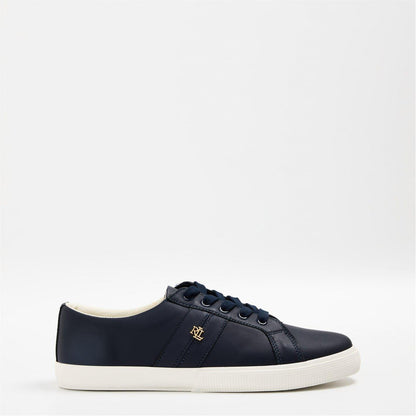 Navy - Front - Ralph Lauren Womens-Ladies Janson Flat Trainers