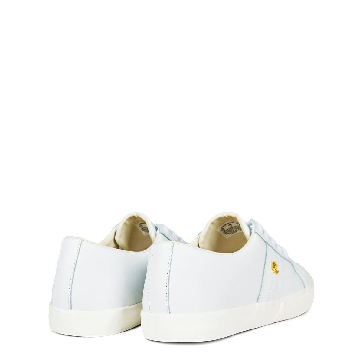 White - Pack Shot - Ralph Lauren Womens-Ladies Janson Flat Trainers