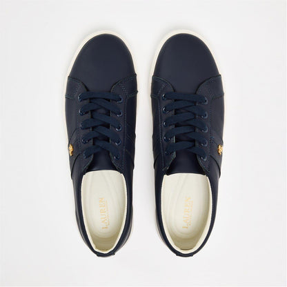 Navy - Side - Ralph Lauren Womens-Ladies Janson Flat Trainers