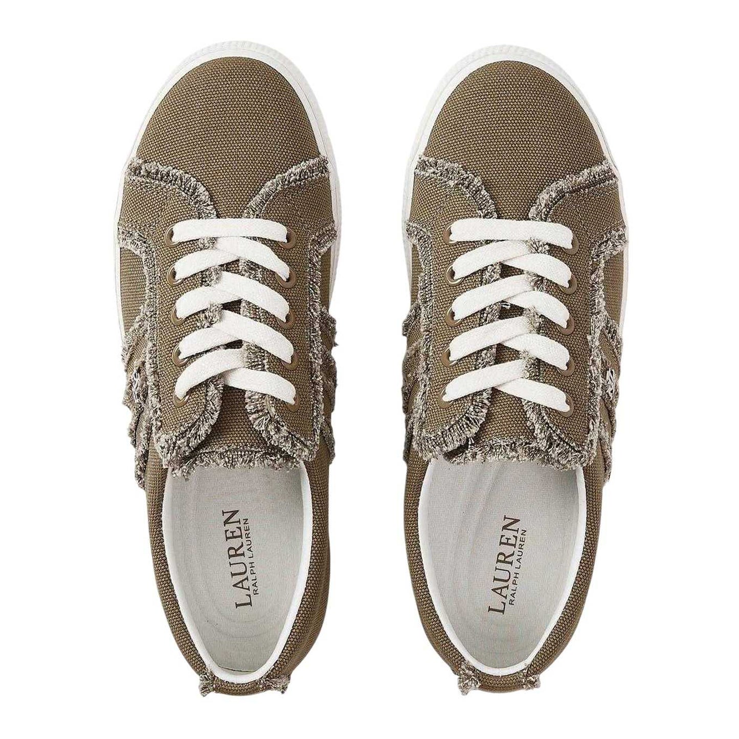Hunter-Olive - Side - Ralph Lauren Womens-Ladies Janson Flat Trainers