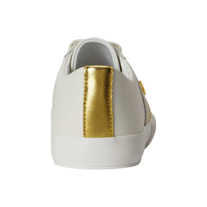 White-Gold - Back - Ralph Lauren Womens-Ladies Janson Flat Trainers