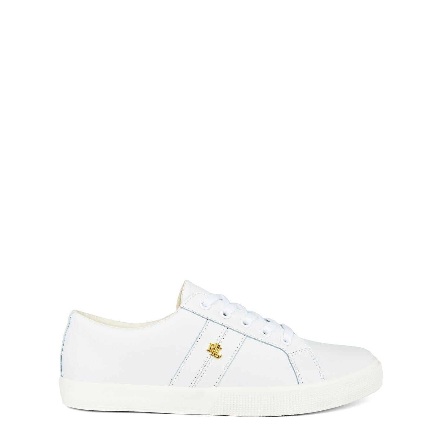 White - Front - Ralph Lauren Womens-Ladies Janson Flat Trainers