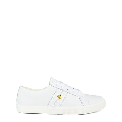 White - Front - Ralph Lauren Womens-Ladies Janson Flat Trainers