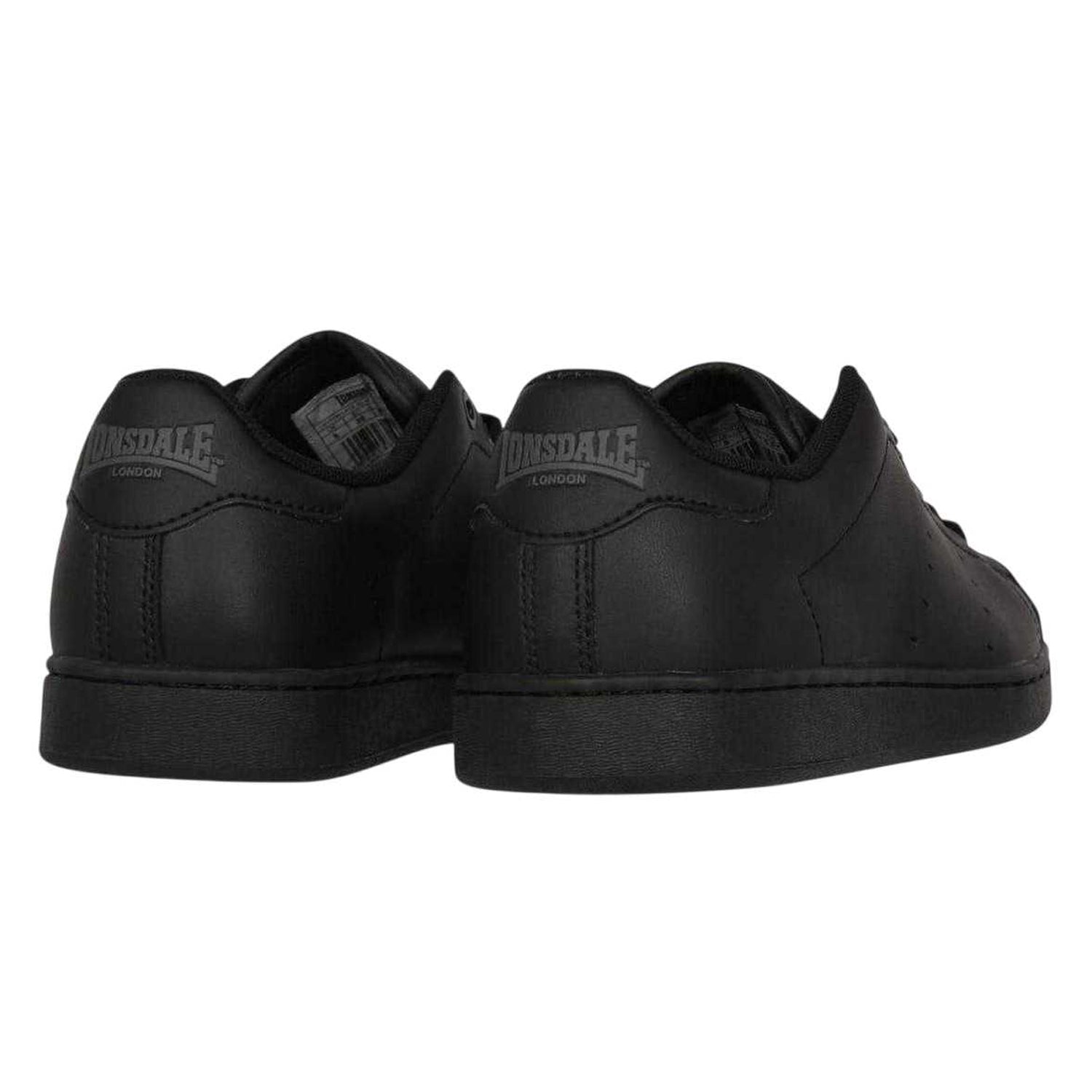 Black - Back - Lonsdale Childrens-Kids Leyton Leather Trainers