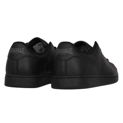 Black - Back - Lonsdale Childrens-Kids Leyton Leather Trainers