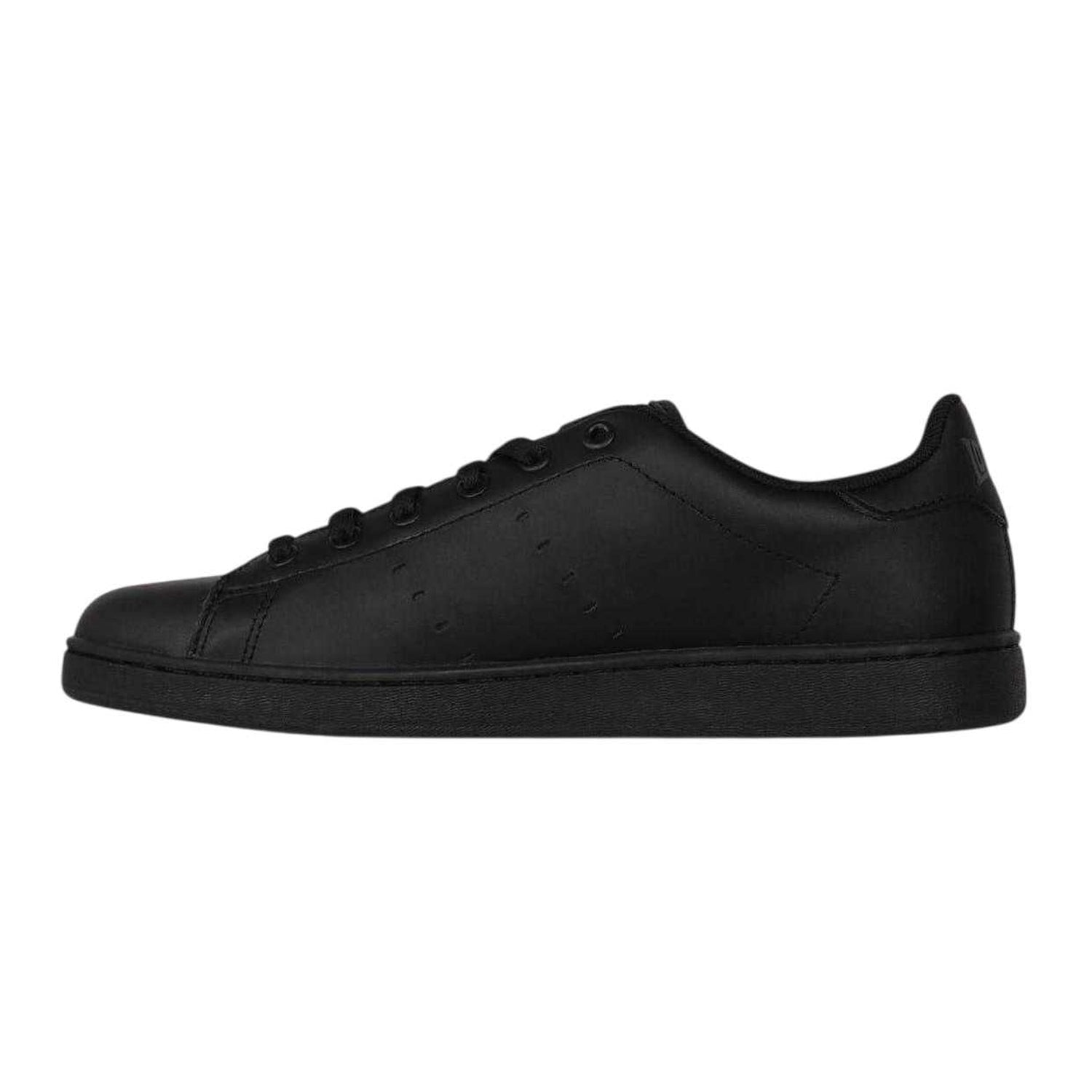 Black - Side - Lonsdale Childrens-Kids Leyton Leather Trainers