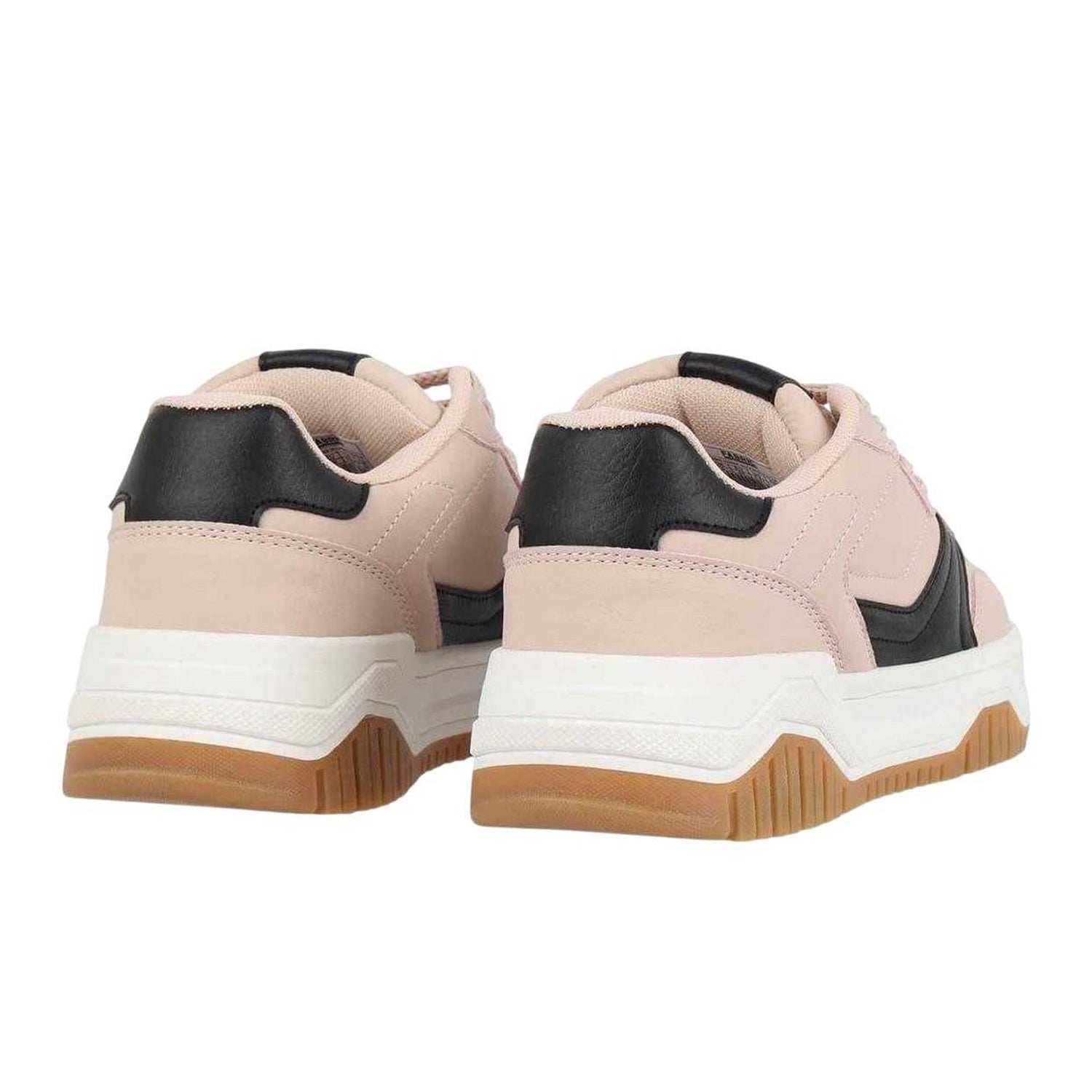 Black-White - Back - Fabric Childrens-Kids Panelled Court Trainers