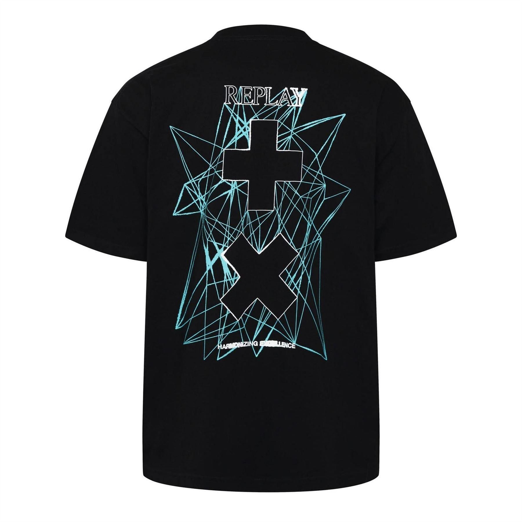 Black - Back - Replay Mens Martin Garrix Logo Oversized T-Shirt