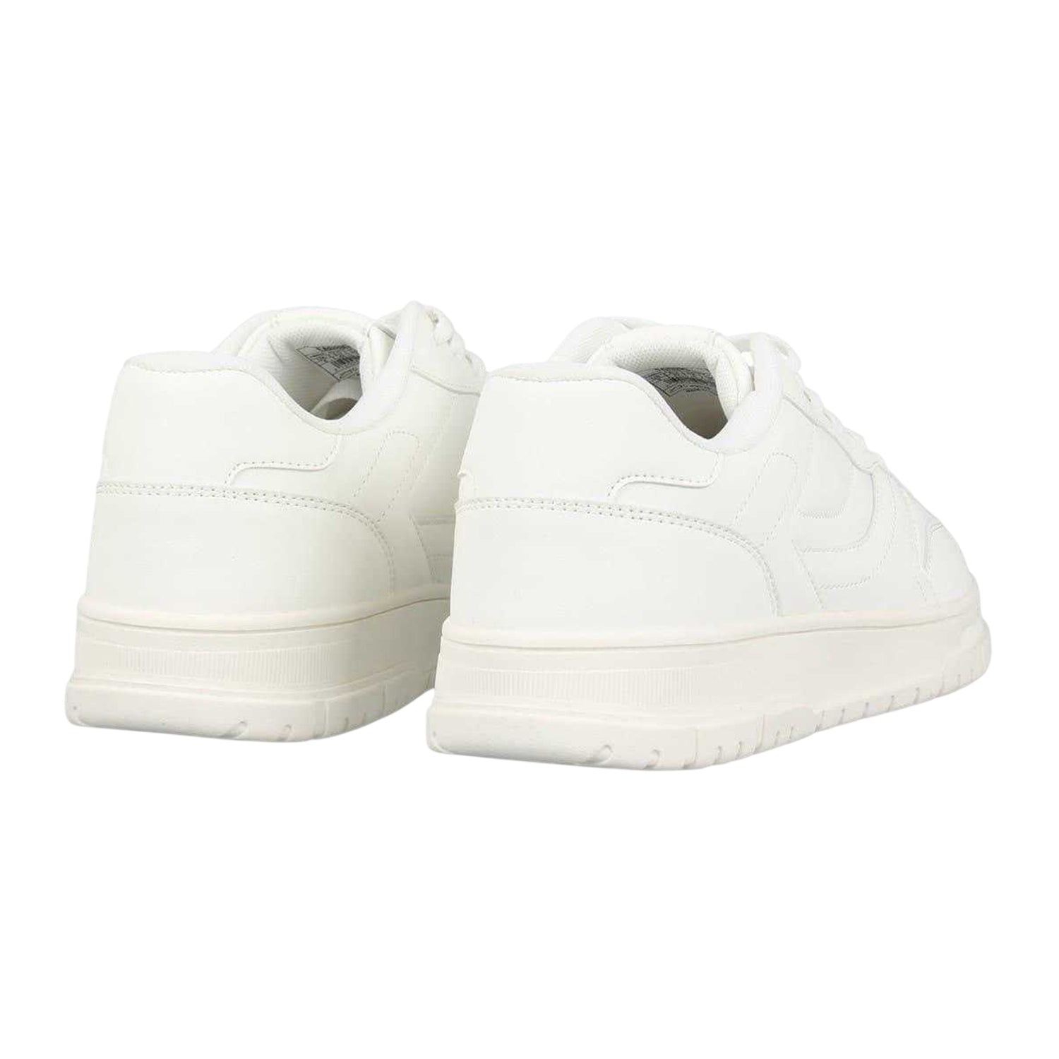 White - Back - Fabric Mens Lace Up Flat Trainers