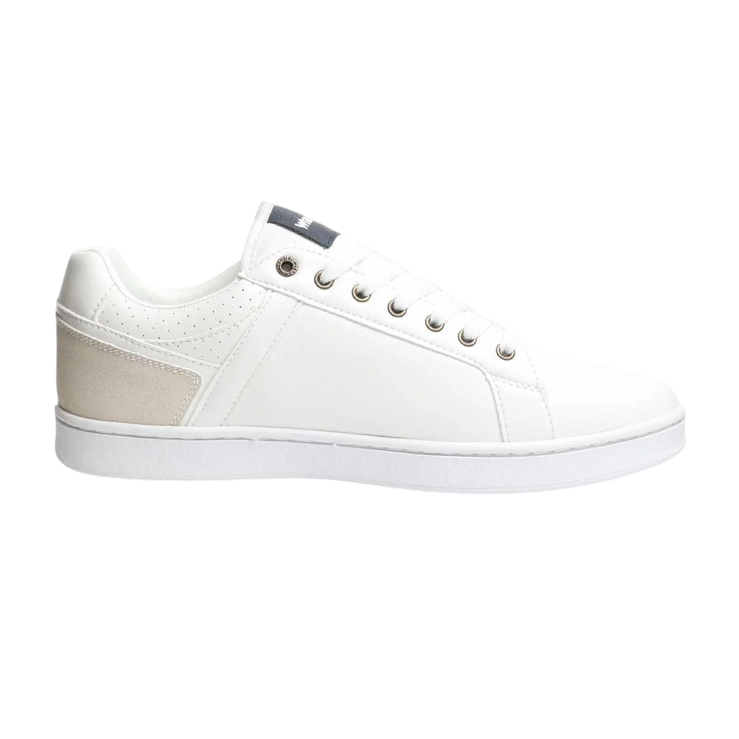White - Back - Wrangler Mens Kit Leather Flat Trainers