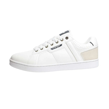 White - Front - Wrangler Mens Kit Leather Flat Trainers