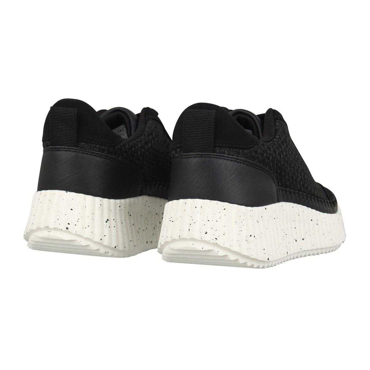 Black - Back - Jack Wills Womens-Ladies Knitted Platform Wedge Trainers