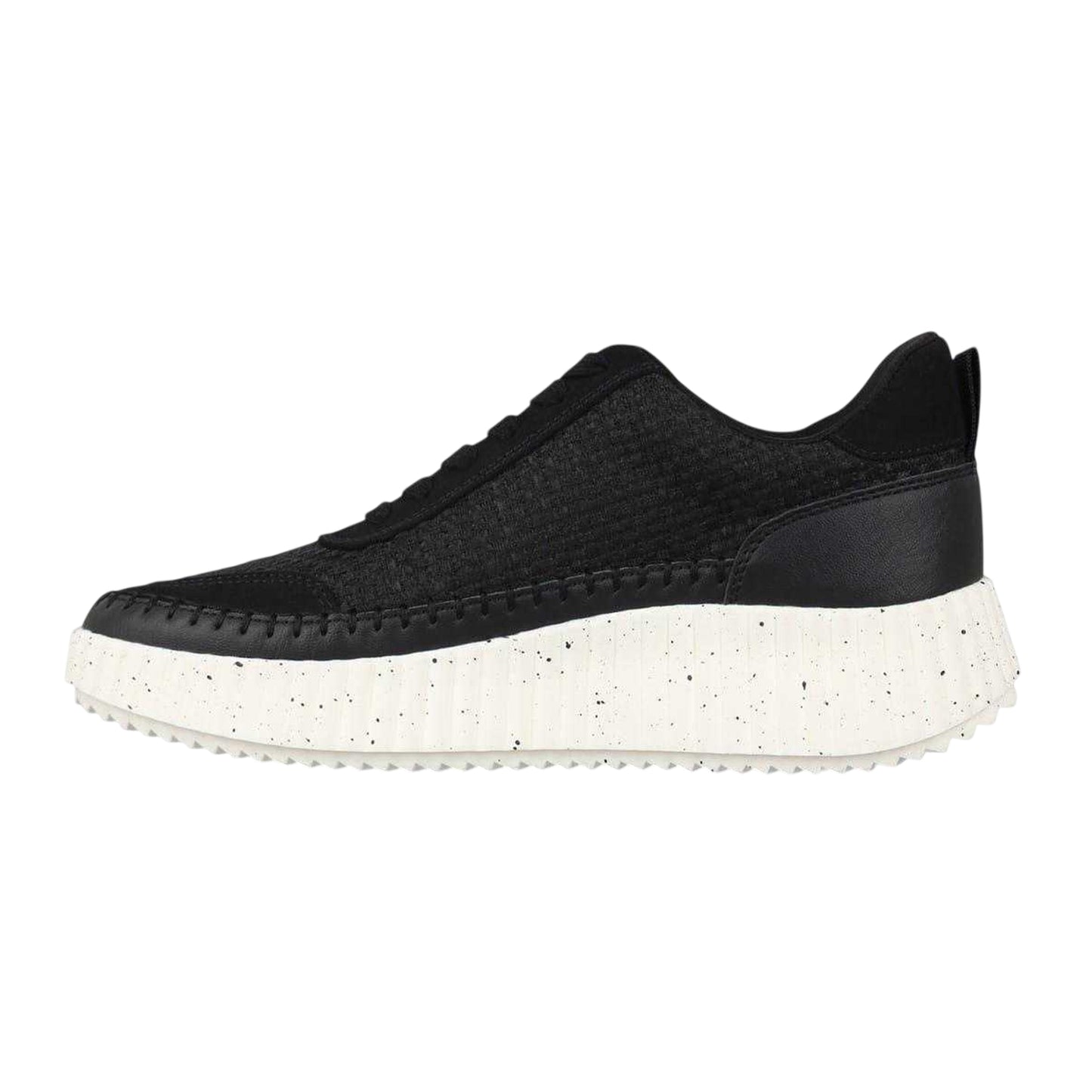 Black - Side - Jack Wills Womens-Ladies Knitted Platform Wedge Trainers