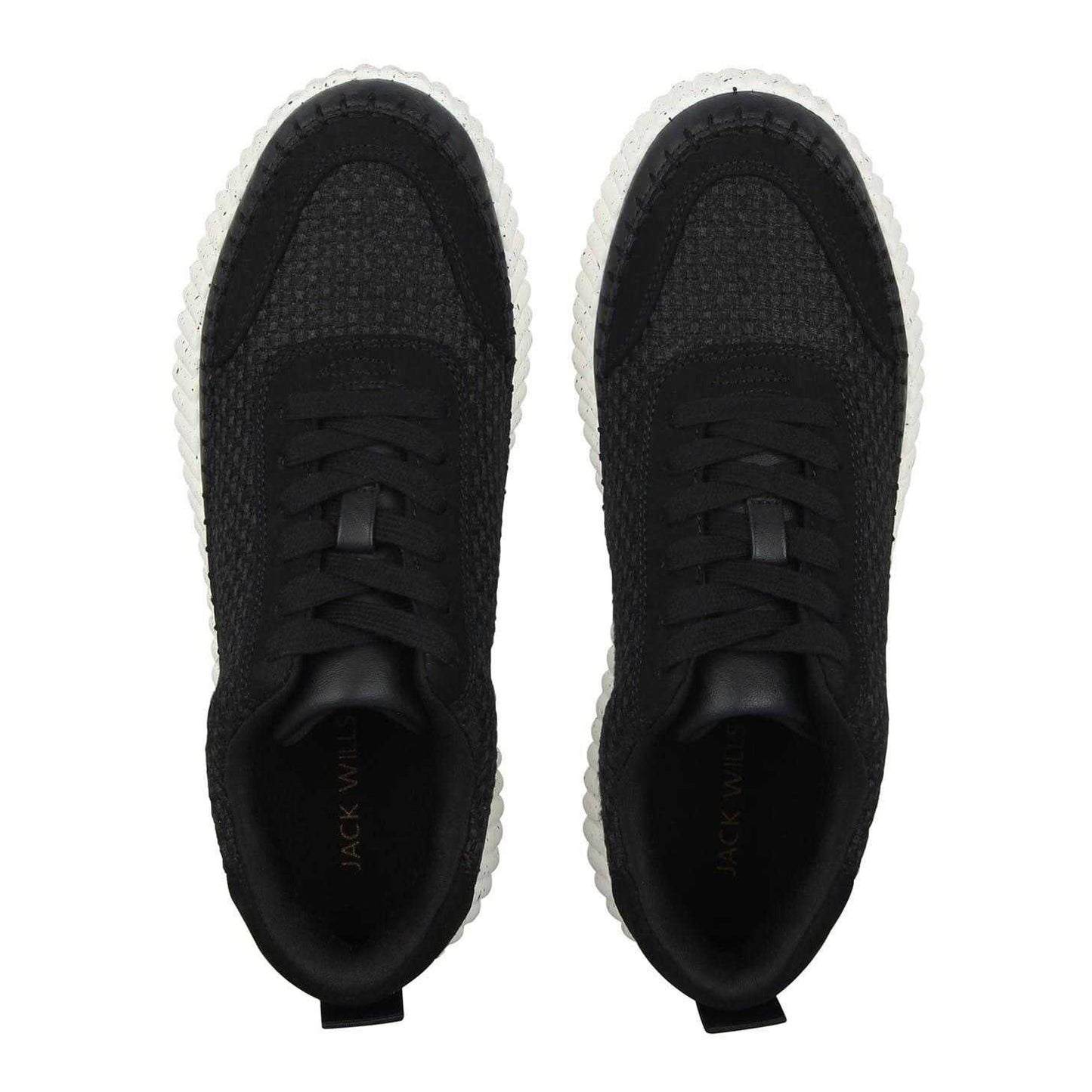 Black - Lifestyle - Jack Wills Womens-Ladies Knitted Platform Wedge Trainers