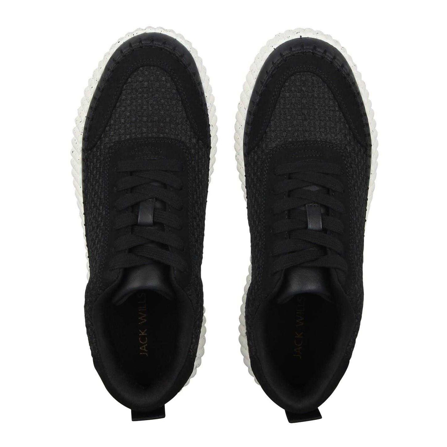 Black - Lifestyle - Jack Wills Womens-Ladies Knitted Platform Wedge Trainers