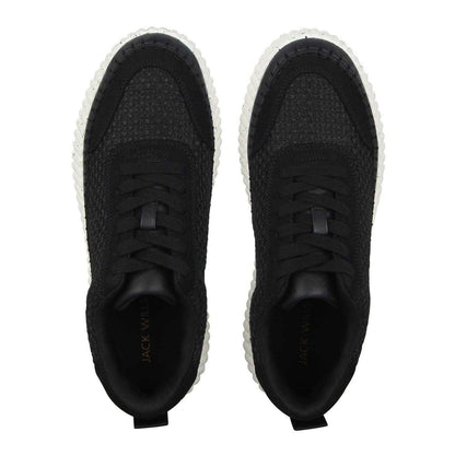 Black - Lifestyle - Jack Wills Womens-Ladies Knitted Platform Wedge Trainers