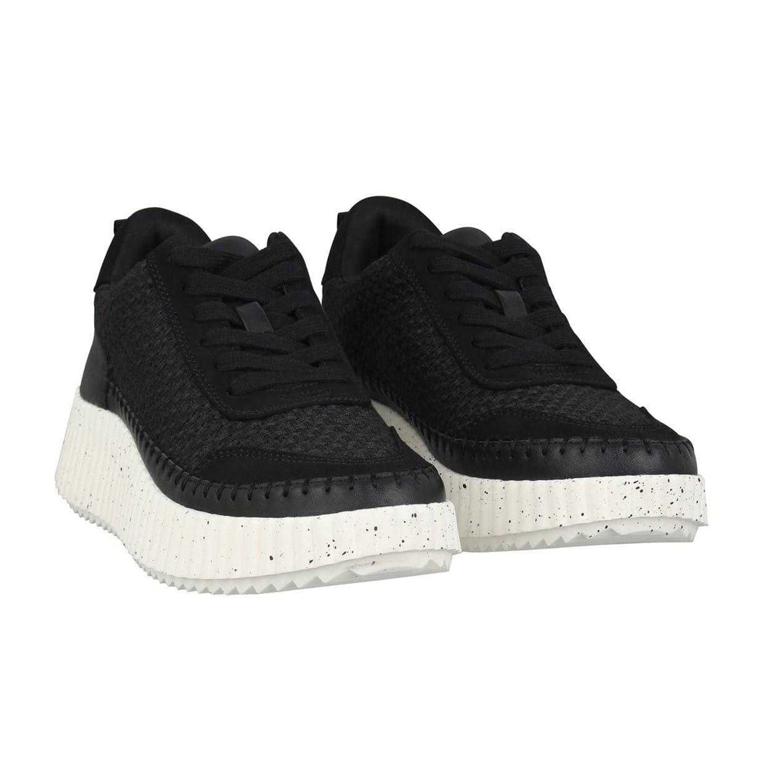 Black - Pack Shot - Jack Wills Womens-Ladies Knitted Platform Wedge Trainers