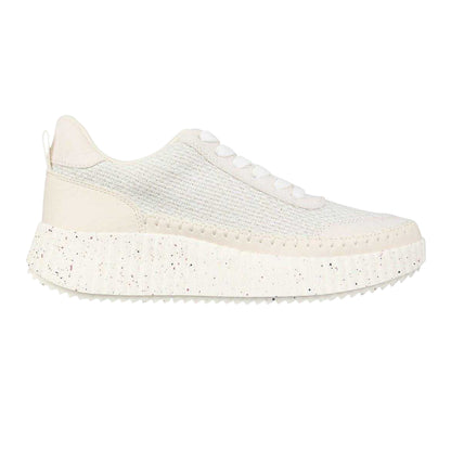 Cream - Front - Jack Wills Womens-Ladies Knitted Platform Wedge Trainers