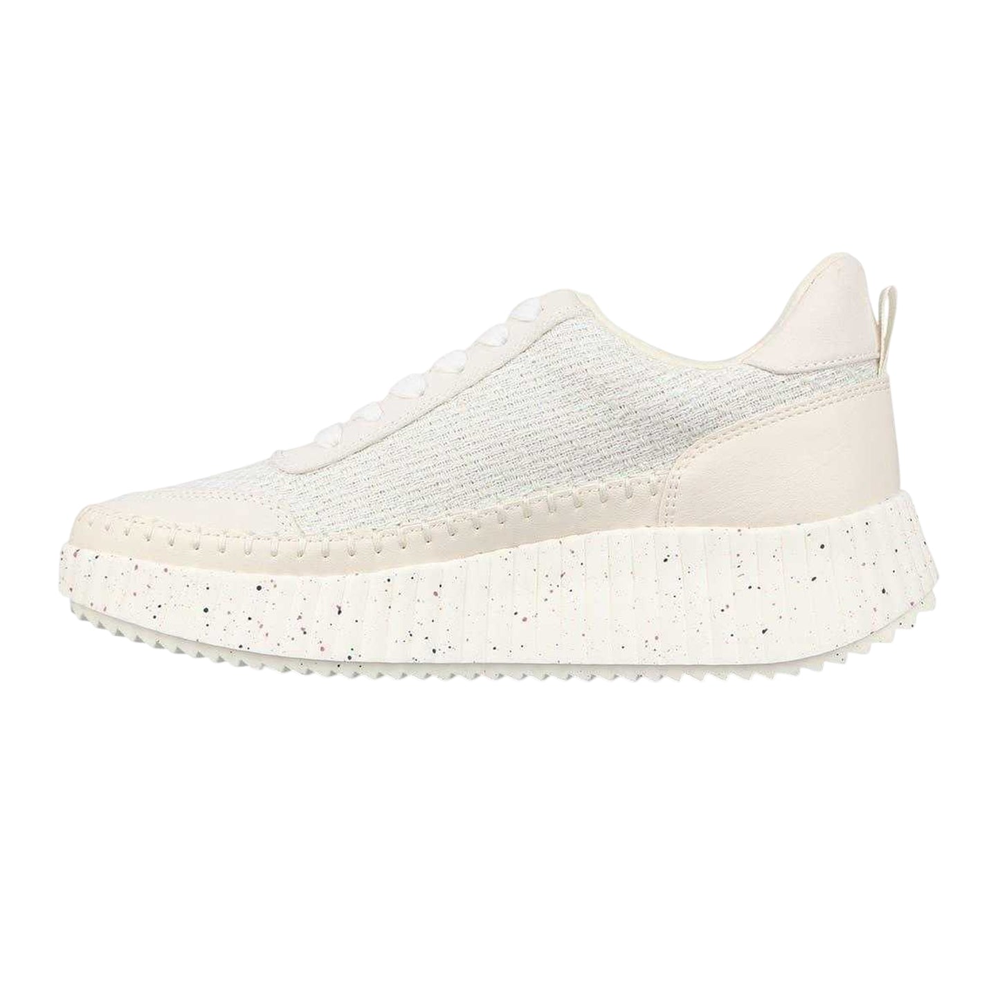 Cream - Side - Jack Wills Womens-Ladies Knitted Platform Wedge Trainers