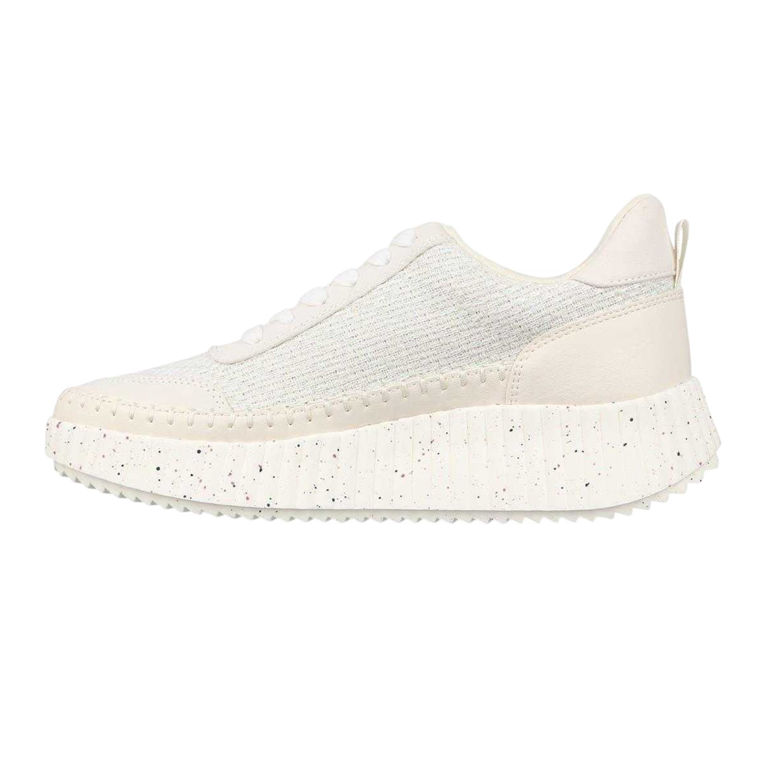 Cream - Side - Jack Wills Womens-Ladies Knitted Platform Wedge Trainers