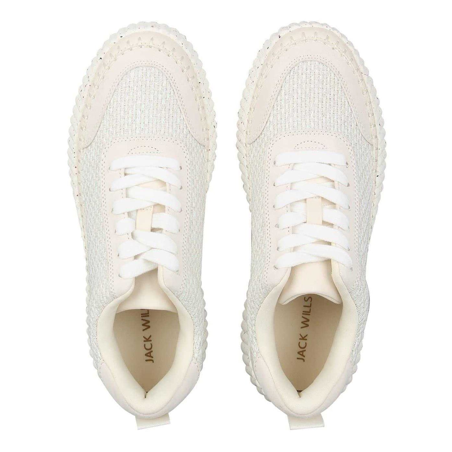 Cream - Lifestyle - Jack Wills Womens-Ladies Knitted Platform Wedge Trainers
