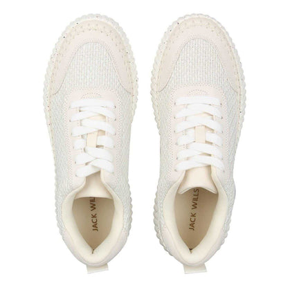 Cream - Lifestyle - Jack Wills Womens-Ladies Knitted Platform Wedge Trainers