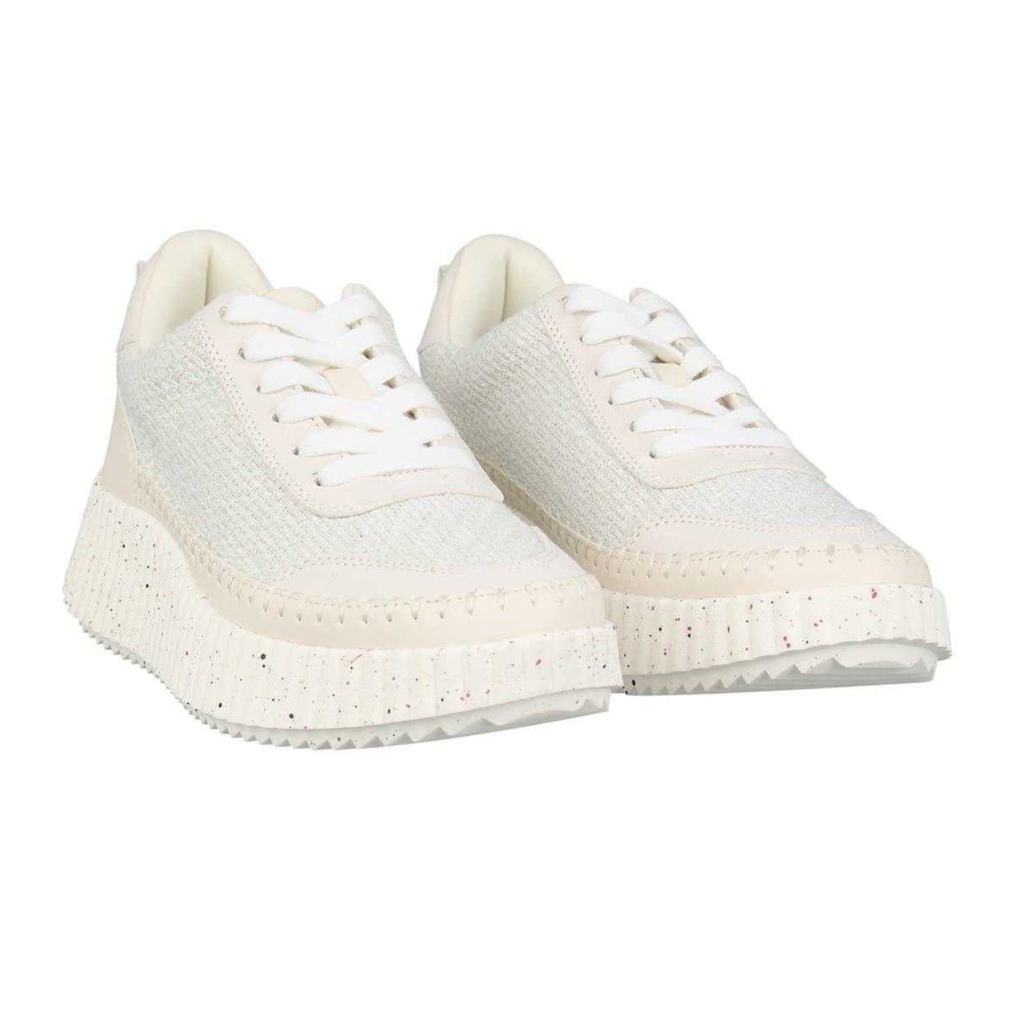 Cream - Pack Shot - Jack Wills Womens-Ladies Knitted Platform Wedge Trainers