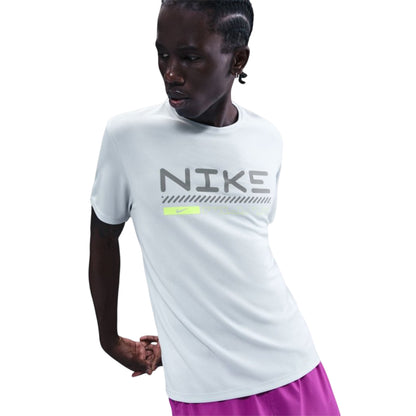 Platinum - Side - Nike Mens Miler Crew Neck Short-Sleeved T-Shirt