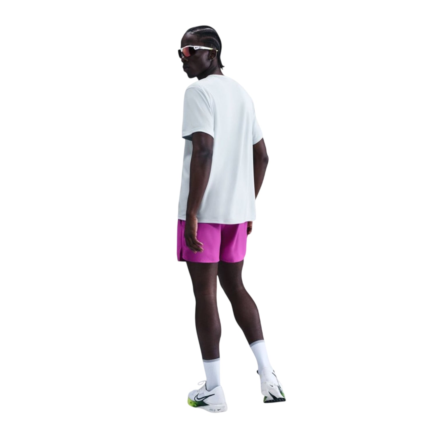 Platinum - Pack Shot - Nike Mens Miler Crew Neck Short-Sleeved T-Shirt