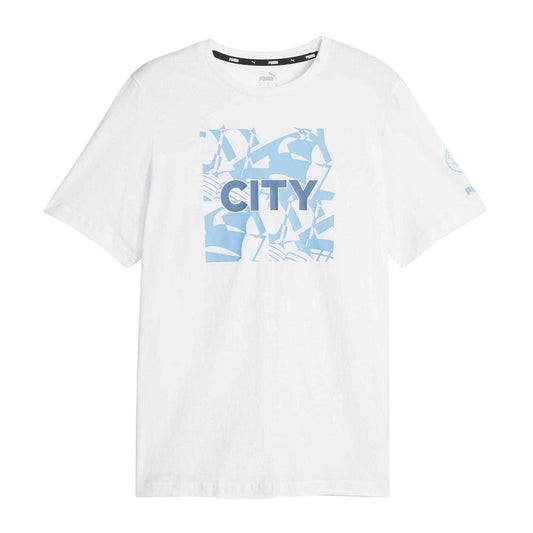 White - Front - Puma Mens Ftblcore Manchester City FC Crew Neck T-Shirt