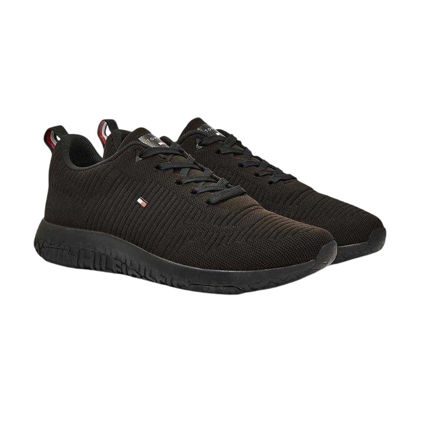 Black - Front - Tommy Hilfiger Mens Tevo Run Running Trainers