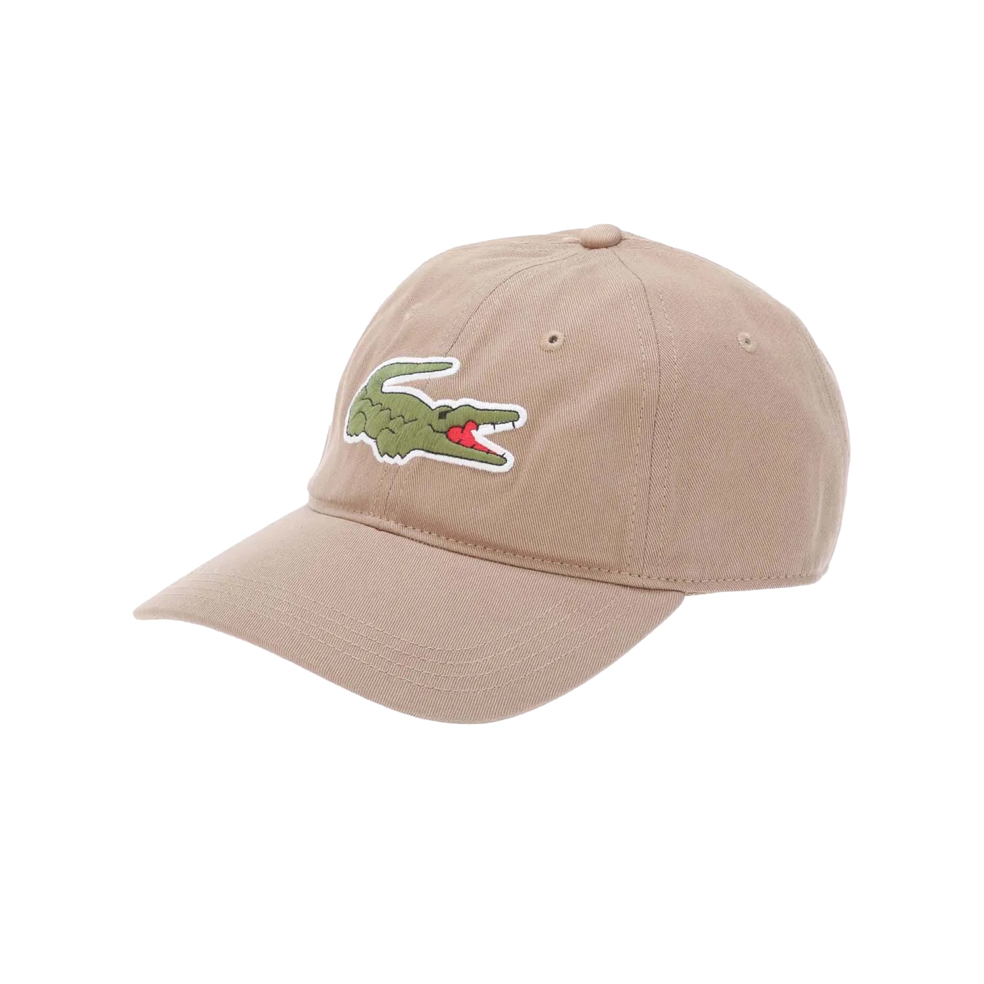 Beige - Side - Lacoste Garbardine Embroidered Logo Baseball Cap