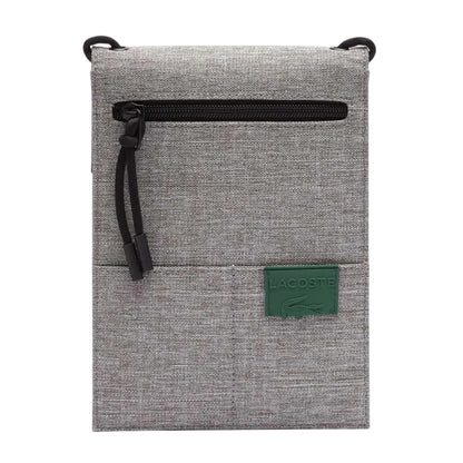 Grey - Back - Lacoste Neocroc Canvas Neck Pouch