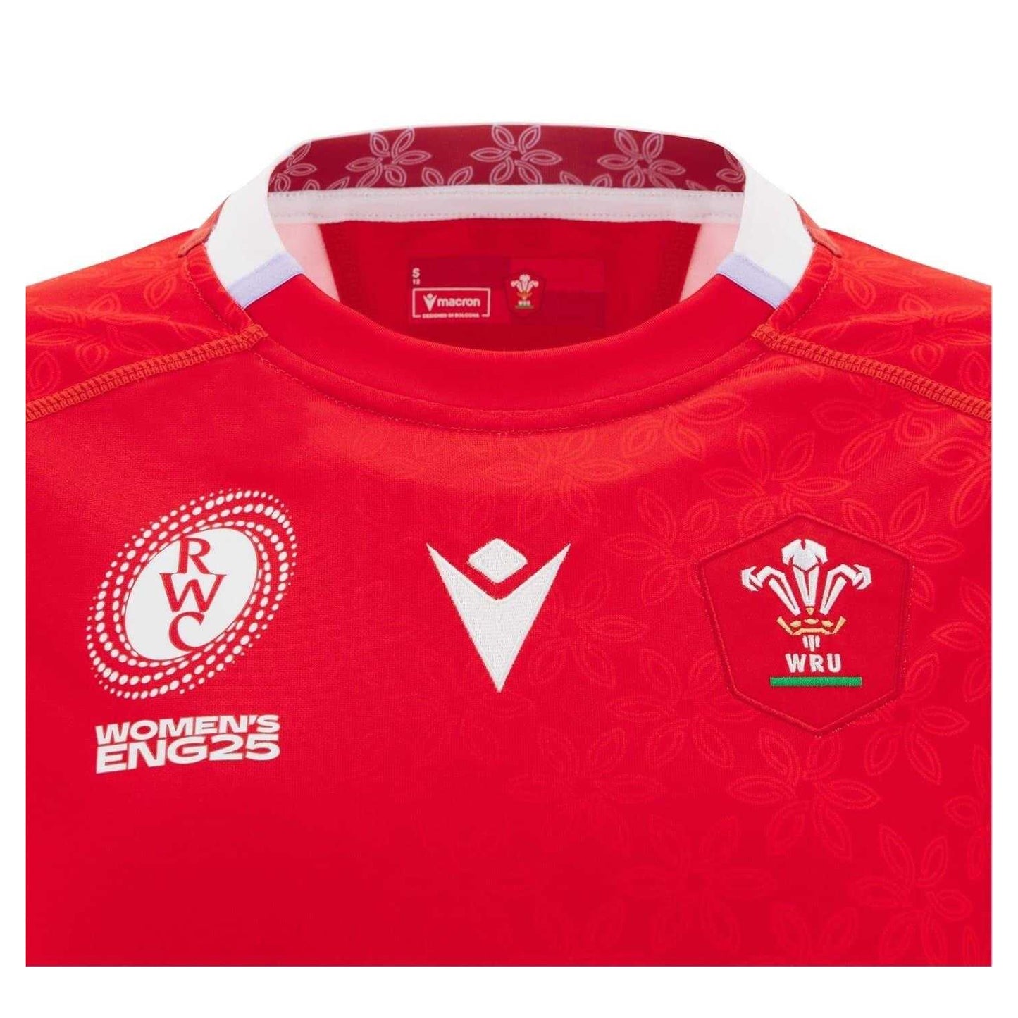 Red - Side - Macron Womens-Ladies World Cup 2025 Wales RU Home Shirt