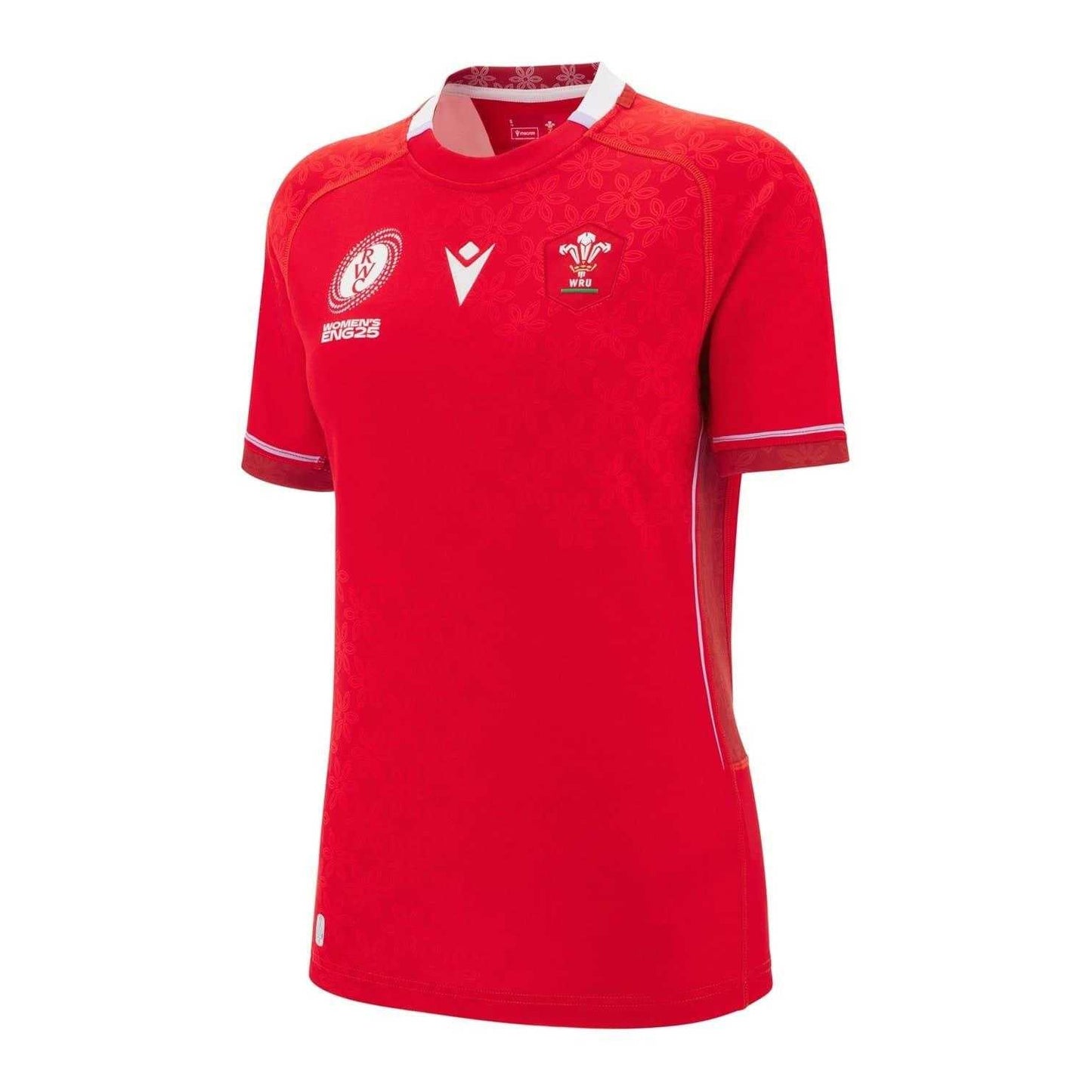 Red - Front - Macron Womens-Ladies World Cup 2025 Wales RU Home Shirt