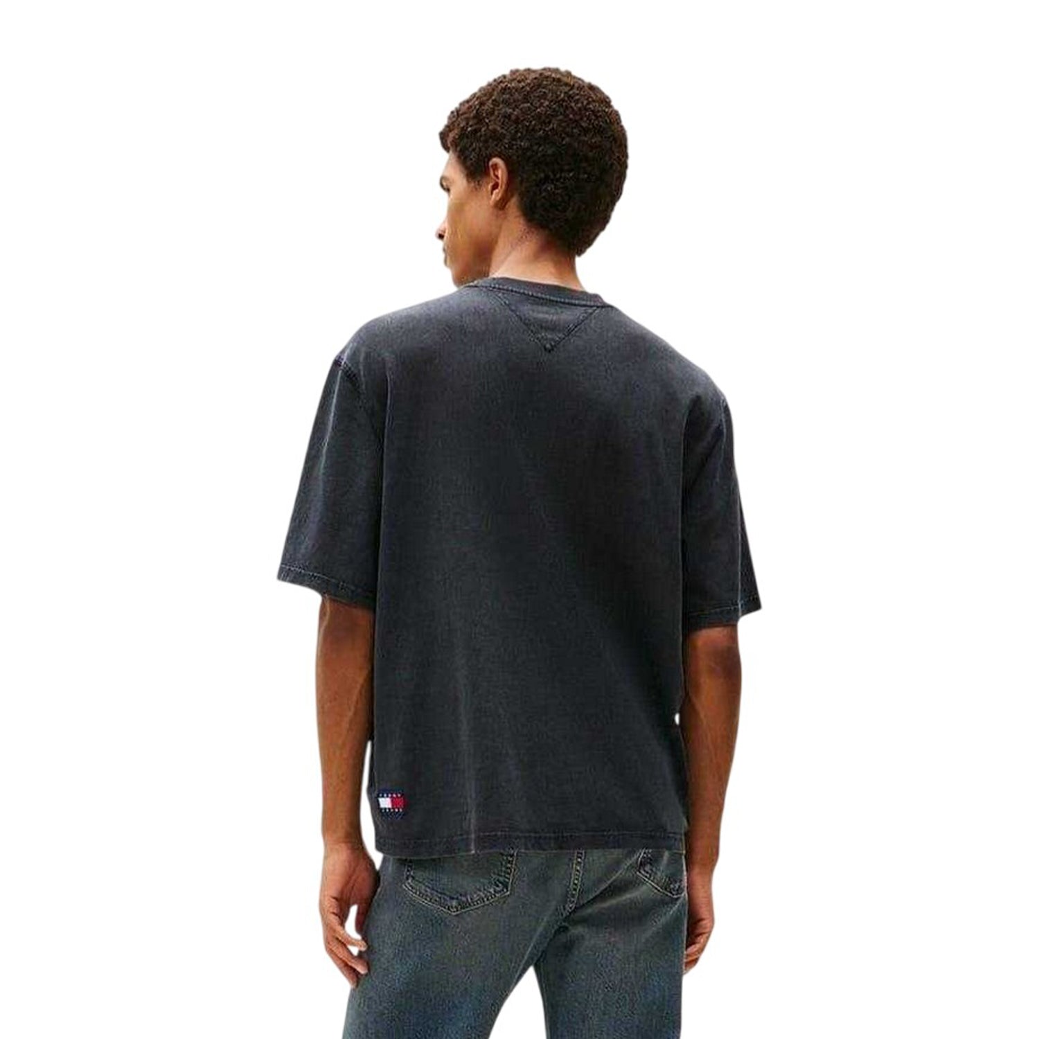 Black - Back - Tommy Jeans Mens 90s Embroidered Crew Neck T-Shirt