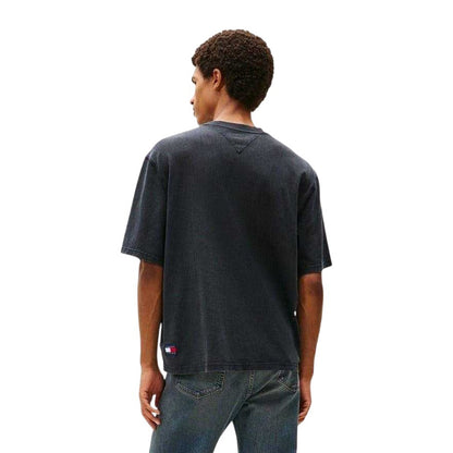 Black - Back - Tommy Jeans Mens 90s Embroidered Crew Neck T-Shirt