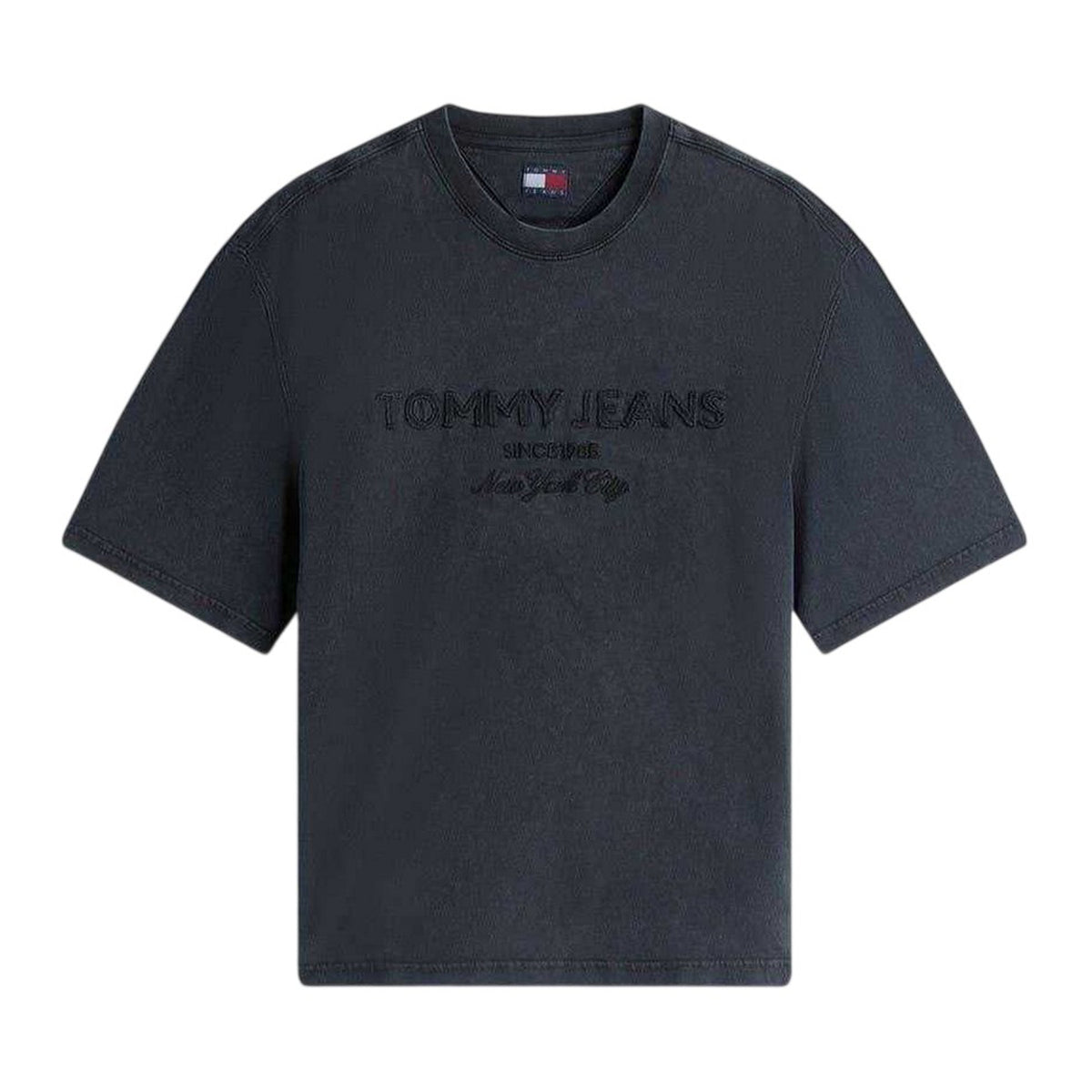 Black - Front - Tommy Jeans Mens 90s Embroidered Crew Neck T-Shirt