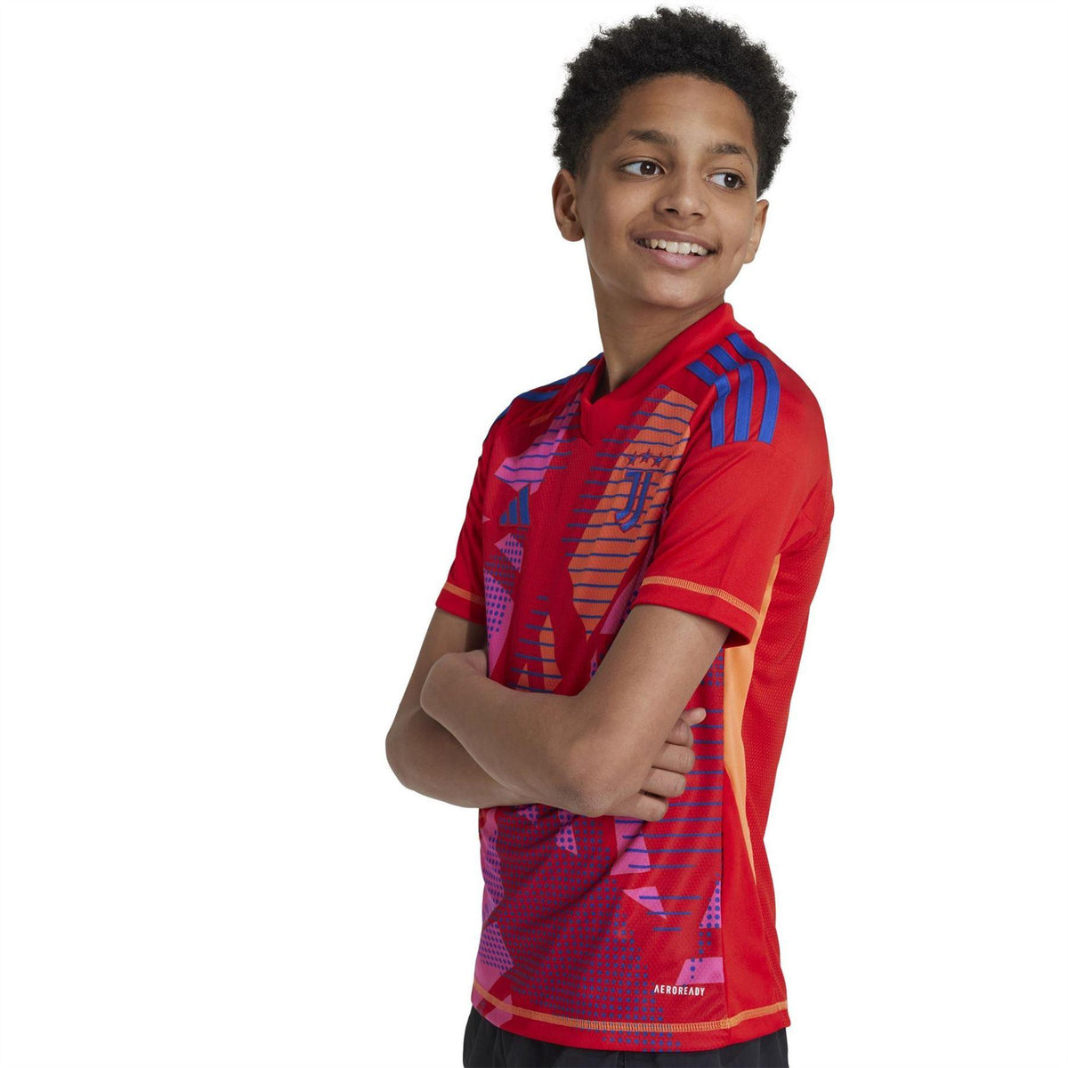 Red - Side - Adidas Childrens-Kids Juventus FC Goalkeeper Jersey