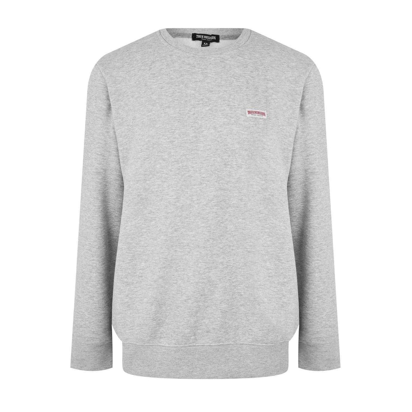 Grey - Front - True Religion Mens Logo Fleece Lined Sweatshirt