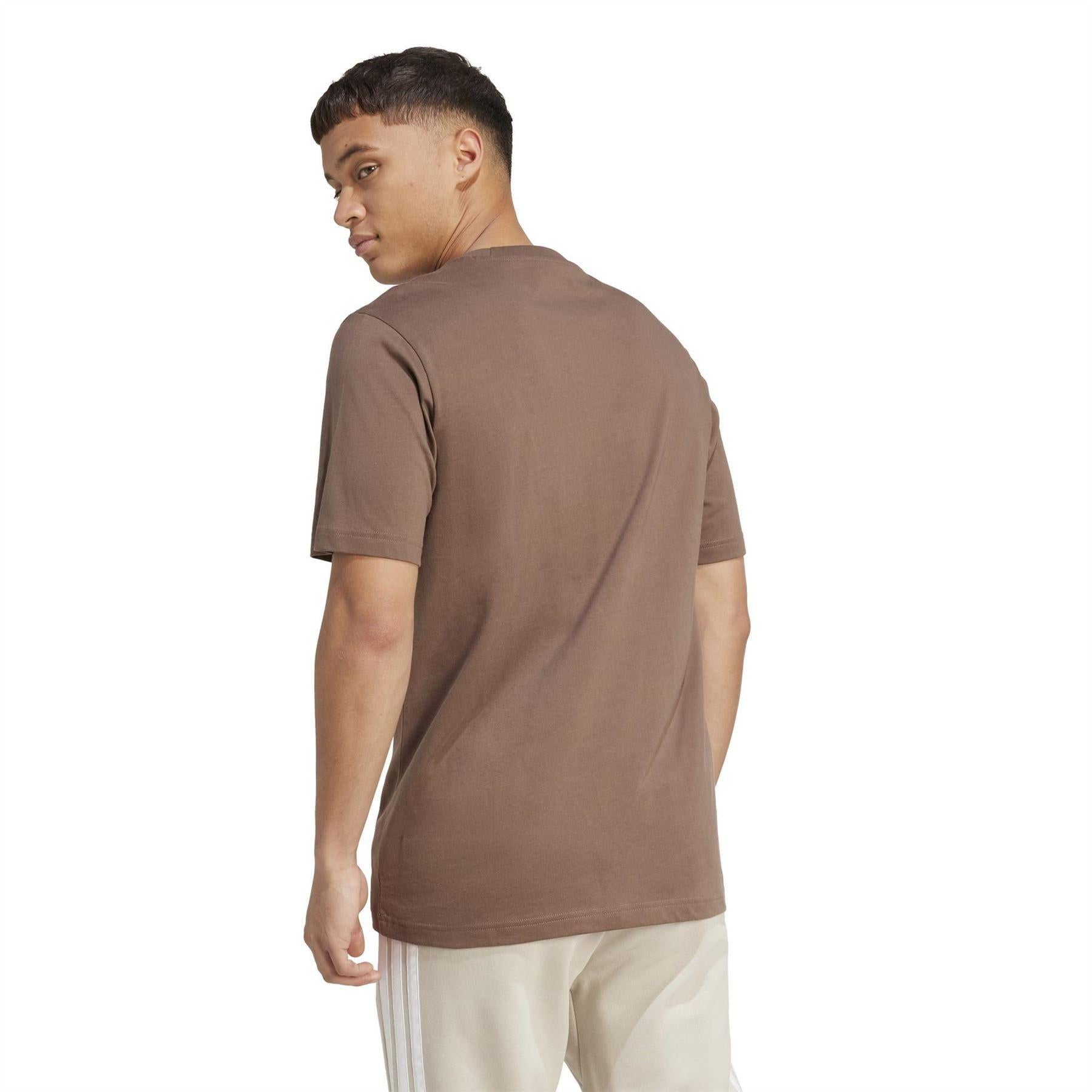 Earth Brown - Back - Adidas Mens Logo T-Shirt
